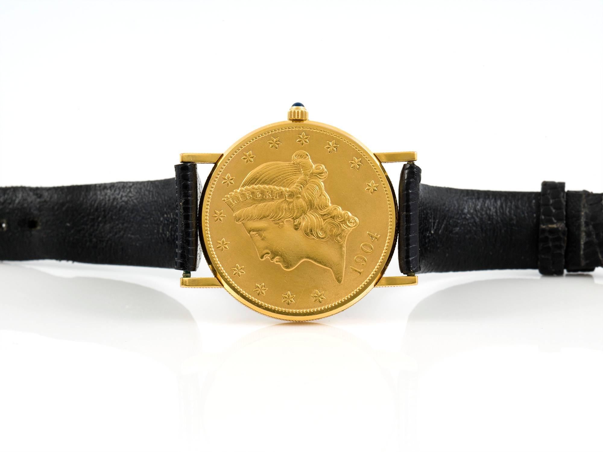 Men's Corum Yellow Gold Twenty Dollar Coin Quartz Wristwatch