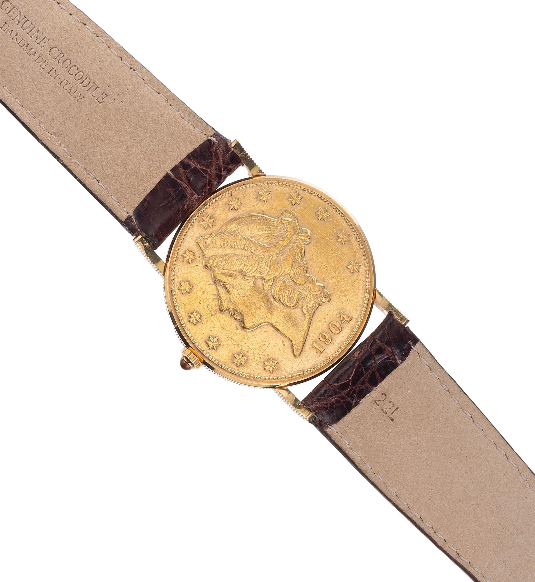Corum US Zwanzig Dollar Münze Gelbgold Herren-Armbanduhr im Angebot 3