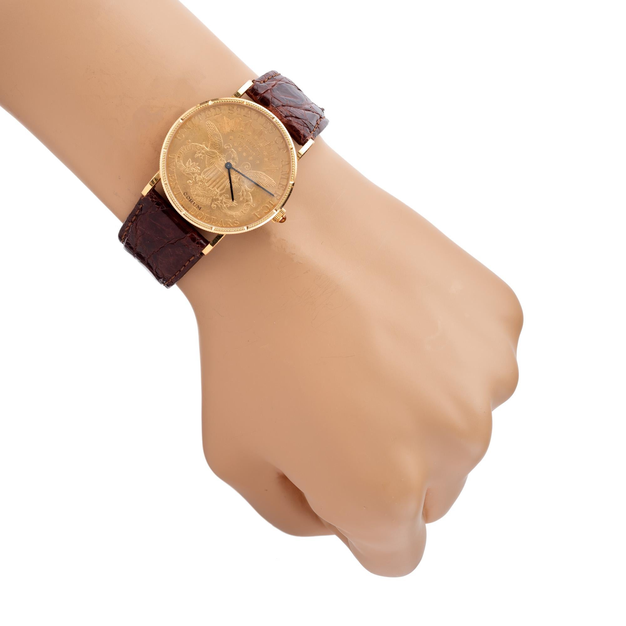 Corum US Twenty Dollar Coin Yellow Gold Men's Wristwatch For Sale 3