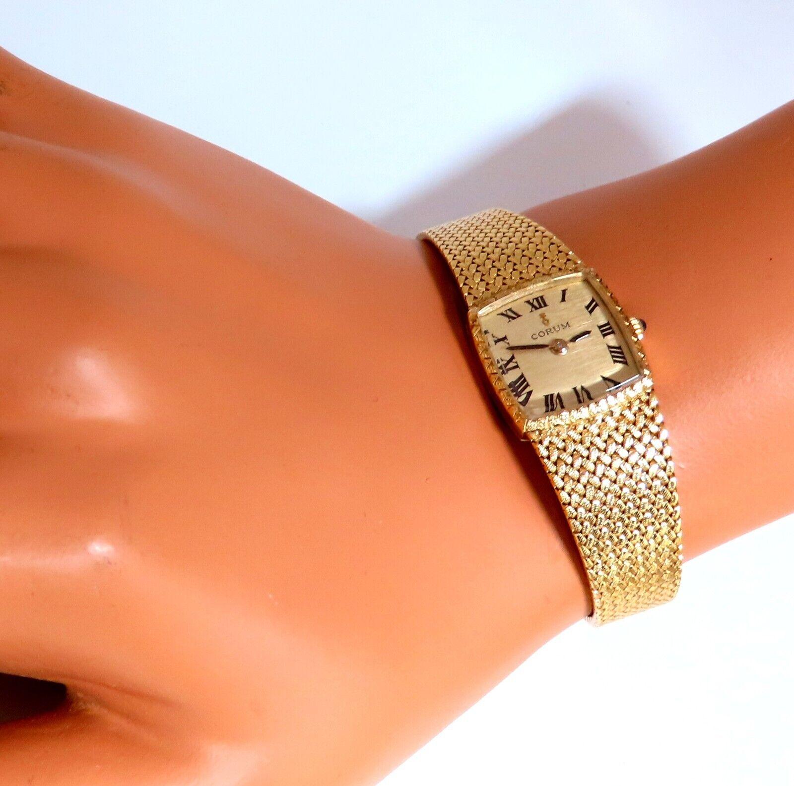 Women's Corum Vintage Gold Watch 18 Karat For Sale