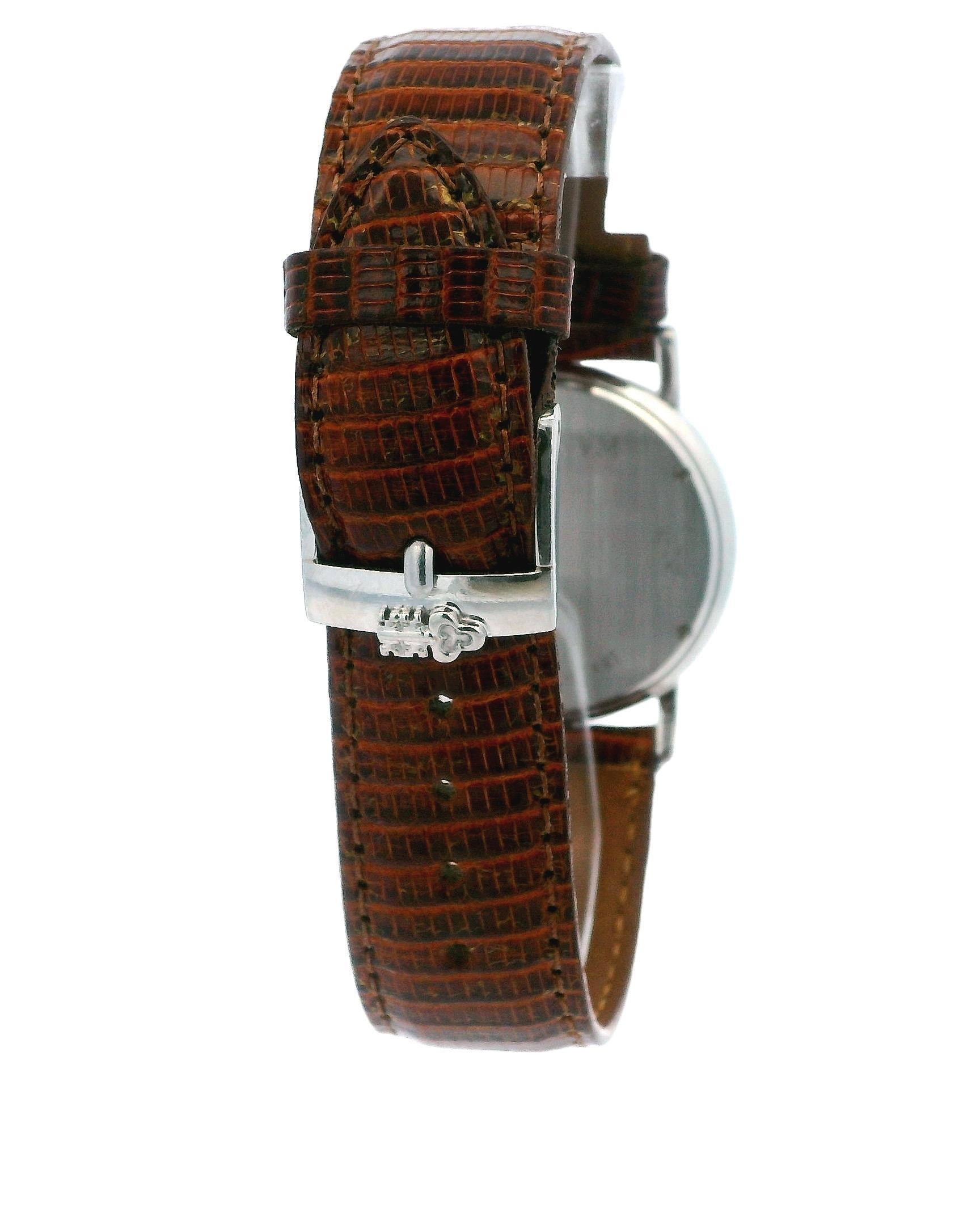 Corum Wood Roman Diamond Bezel Pave Dial Platinum Watch For Sale 6