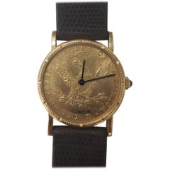 Corum Yellow Gold 10 Dollars Coin Diamond Ladies Watch Year 1902