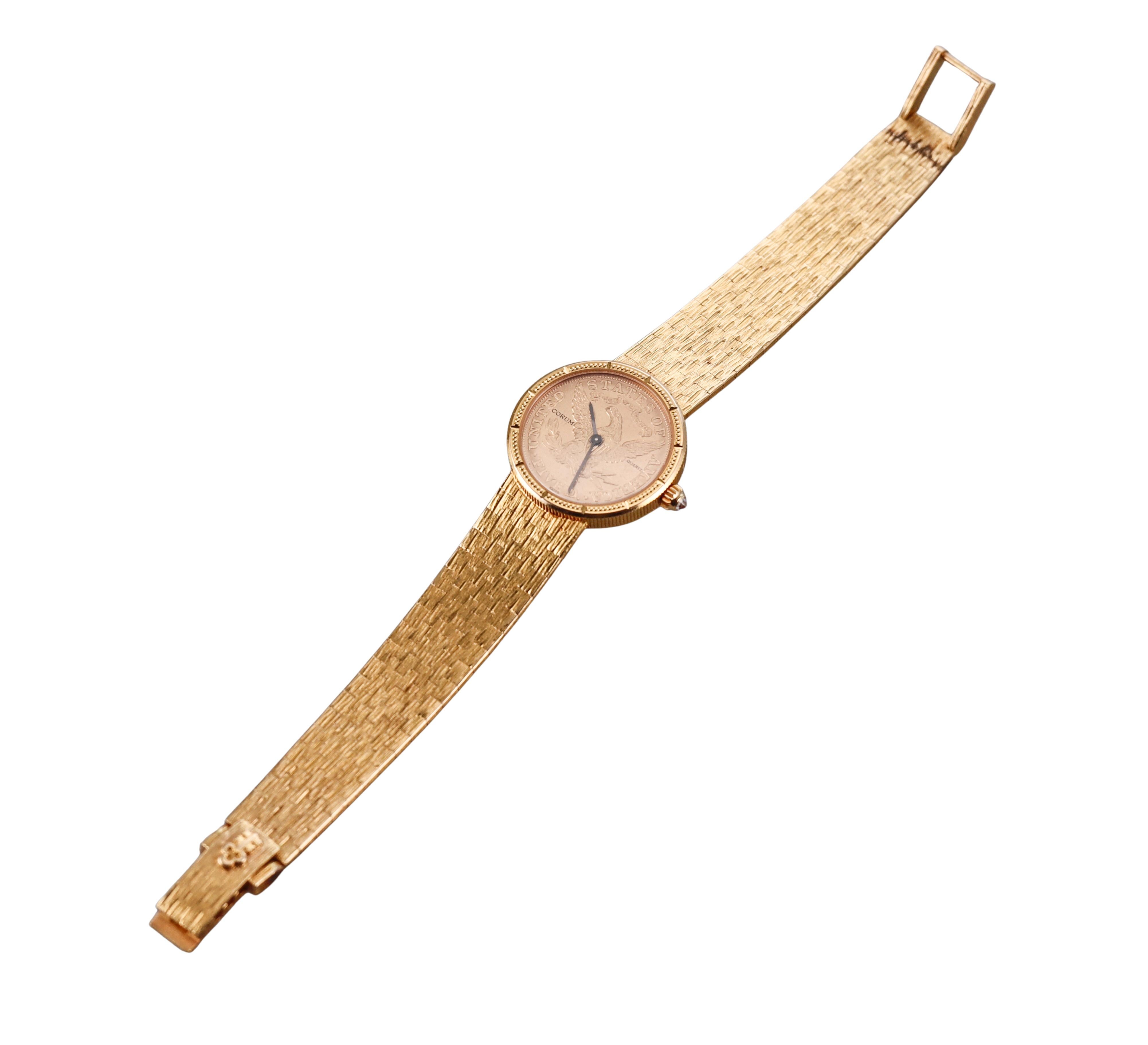 Reloj Corum Yellow Gold $5 US Gold Coin Liberty Head en Excelente estado para la venta en New York, NY