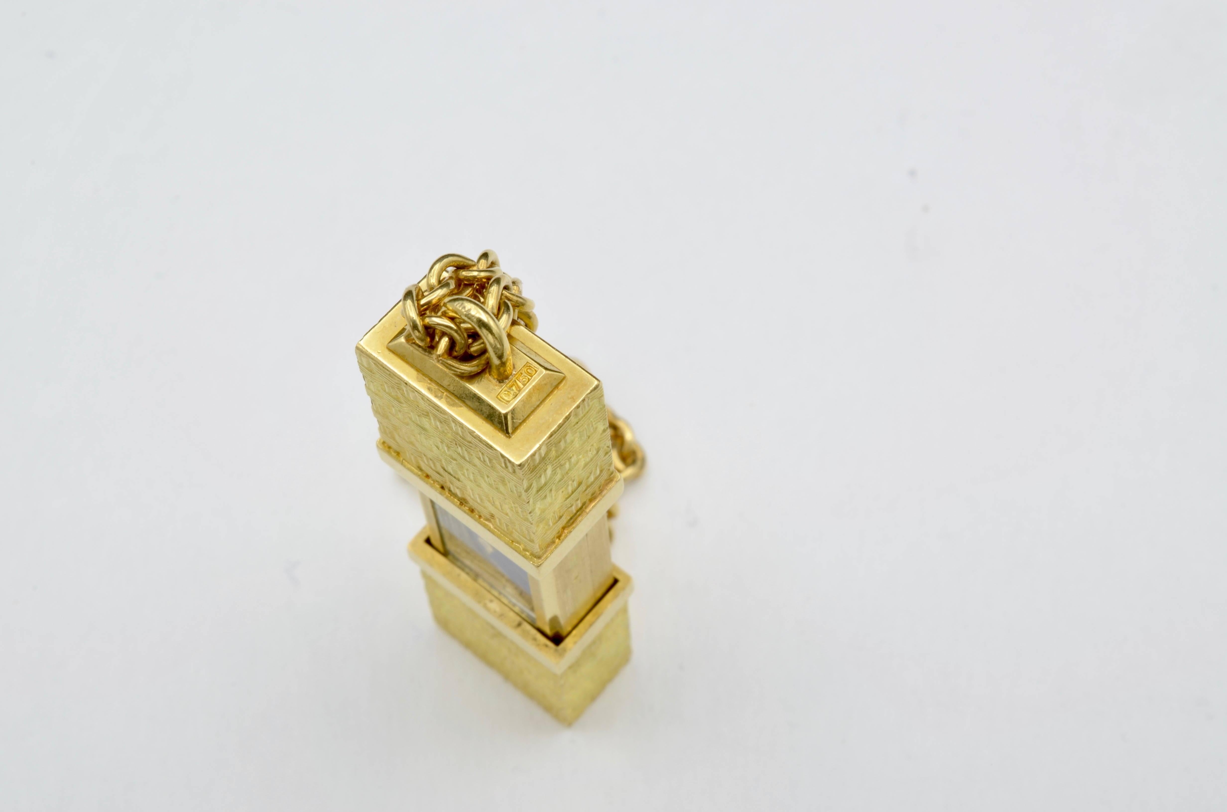Corum Watch Secret Opening yellow gold Sapphire Charm Bracelet 1970 1