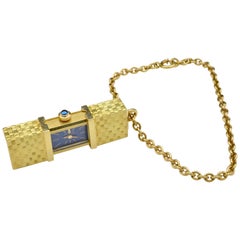 Corum Watch Secret Opening yellow gold Sapphire Charm Bracelet 1970