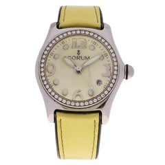 Corum Yellow Stainless Steel Diamond Bubble Women's Wristwatch 34MM