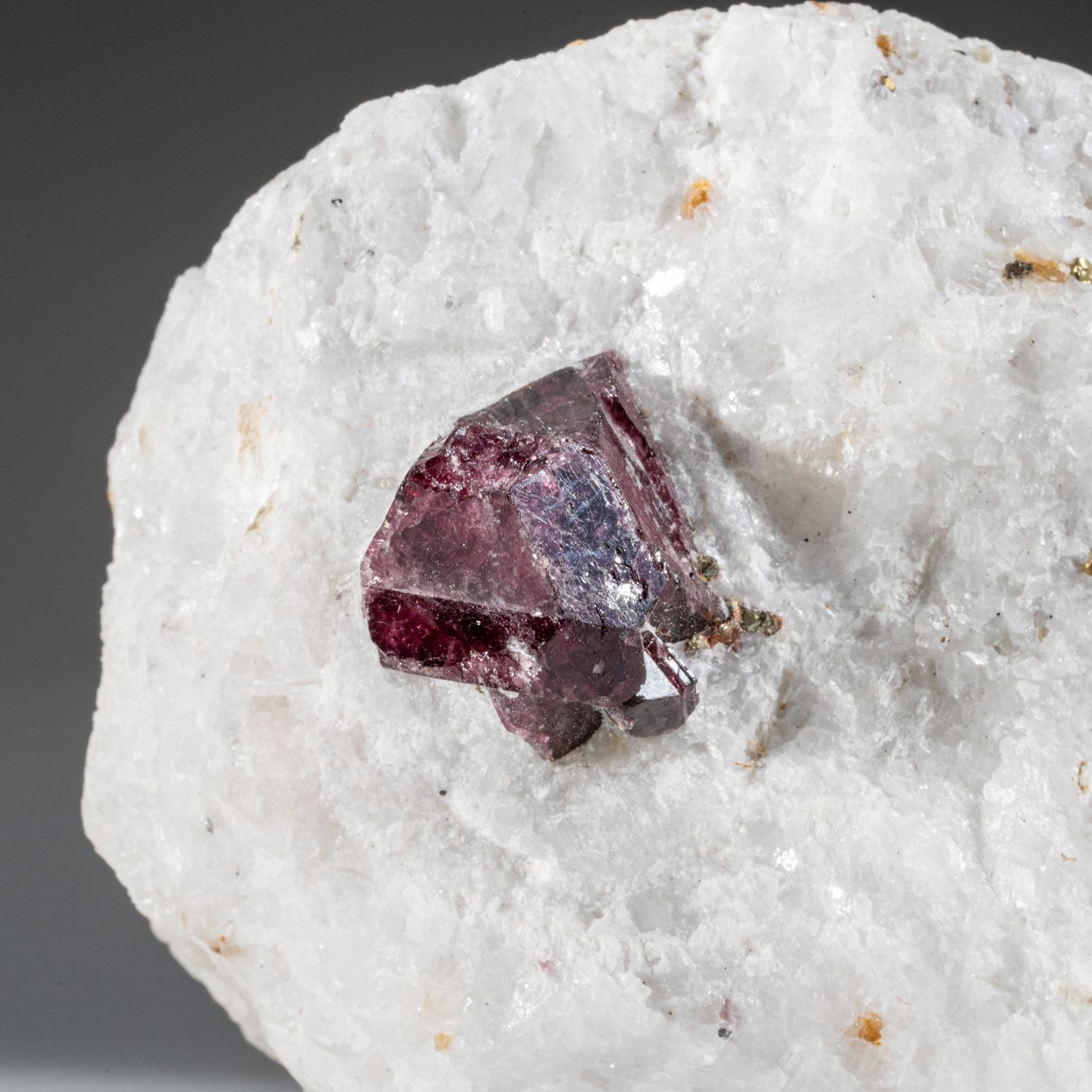 Contemporary Corundum var. Ruby in Quartz from Mysuru (formerly Mysore), Karnataka, India For Sale