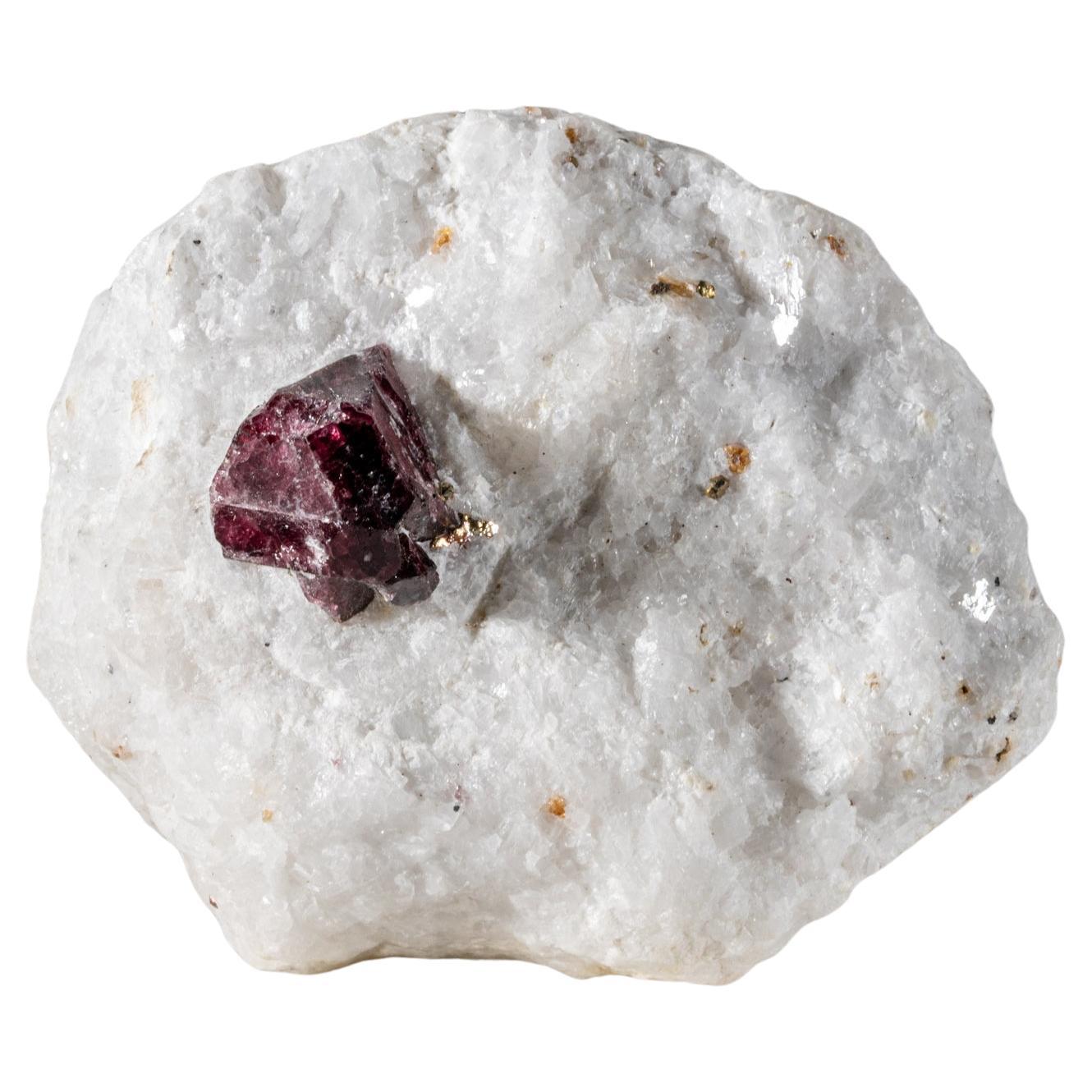 Corundum var. Ruby in Quartz from Mysuru (formerly Mysore), Karnataka, India For Sale