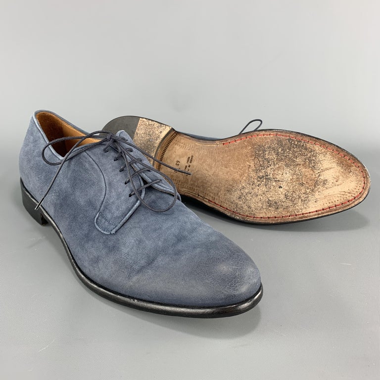 CORVARI Size 10.5 Navy Antique Suede Lace Up Dress Shoes For Sale at ...