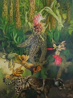 Hybrid Panther - 21st Cent., Contemporary, Figurative Oil Painting