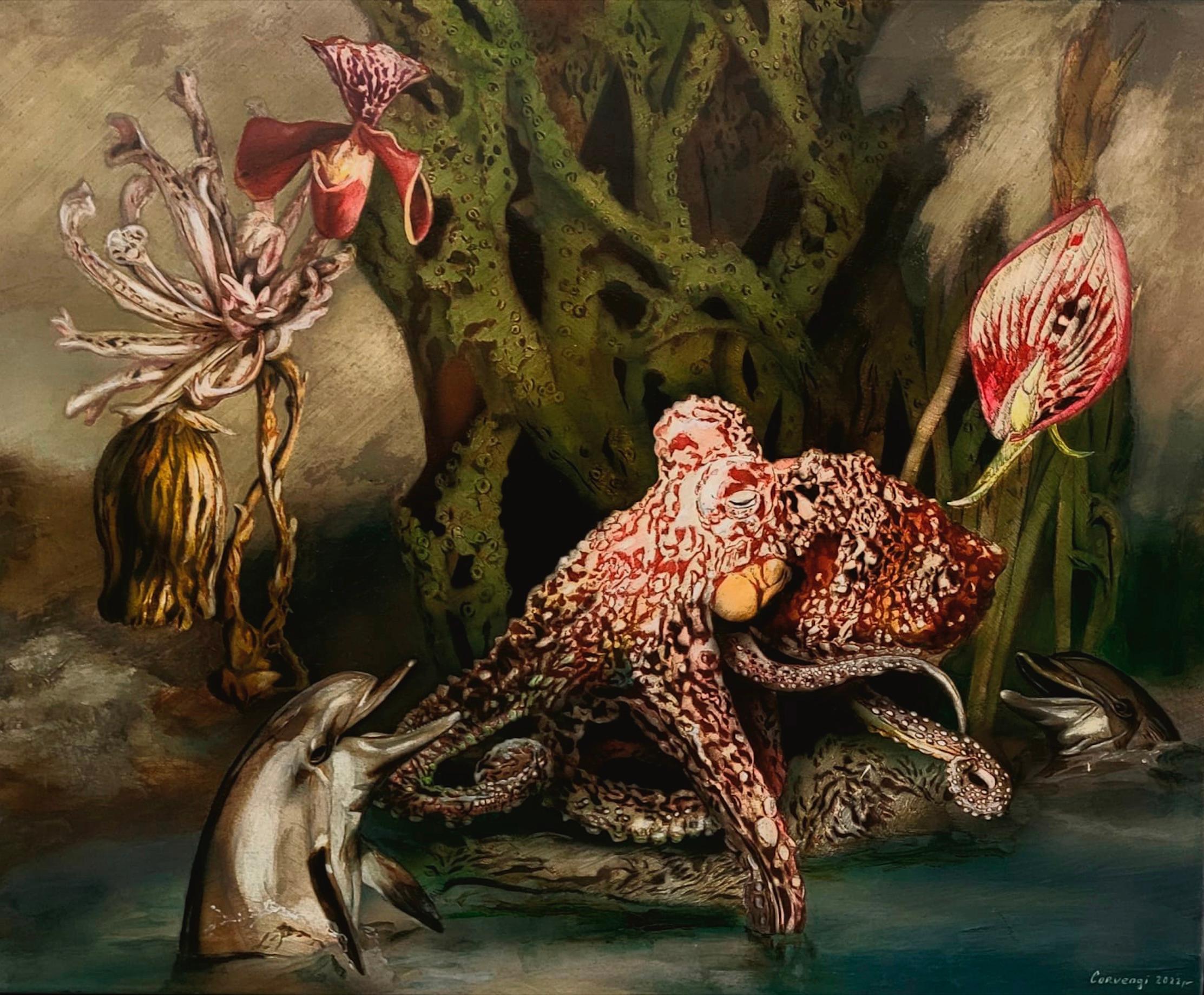 Corvengi Animal Painting - The Last Unknown - 21st Cent., Contemporary, Figurative Oil Painting