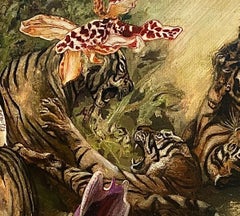 Tigers - 21st Century, Contemporary, Figurative Painting, Oil, Canvas, Animals