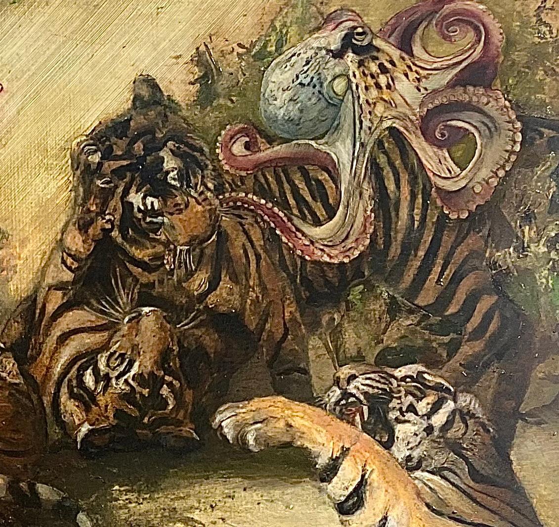 Tigers - 21st Century, Contemporary, Figurative Painting, Oil, Canvas, Animals For Sale 1