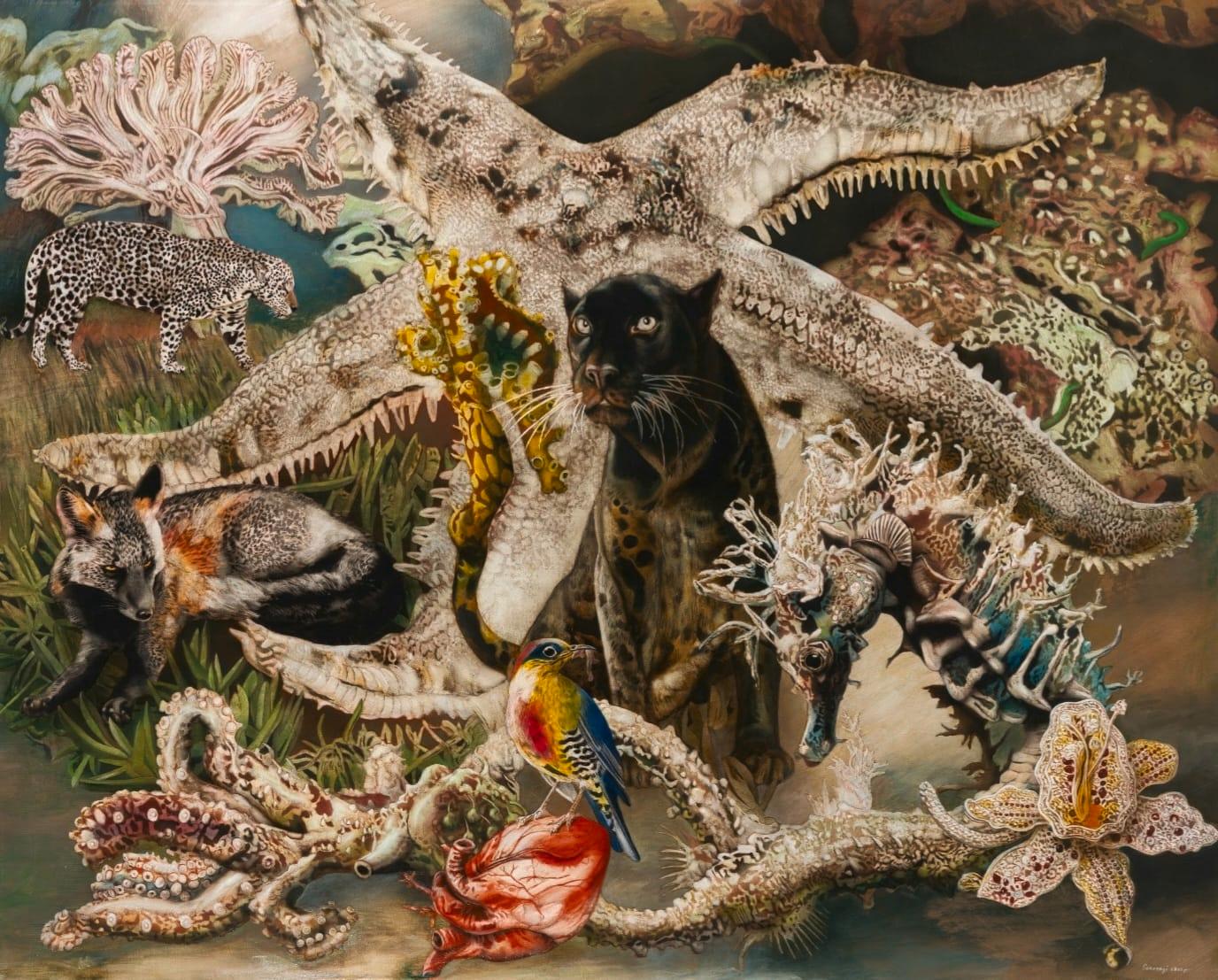 Corvengi Animal Painting - Yoren
s Self Portrait - 21st Century, Contemporary, Figurative Oil Painting