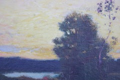 Naturalistic Pastel English River Sunrise / Sunset Landscape Oil Painting