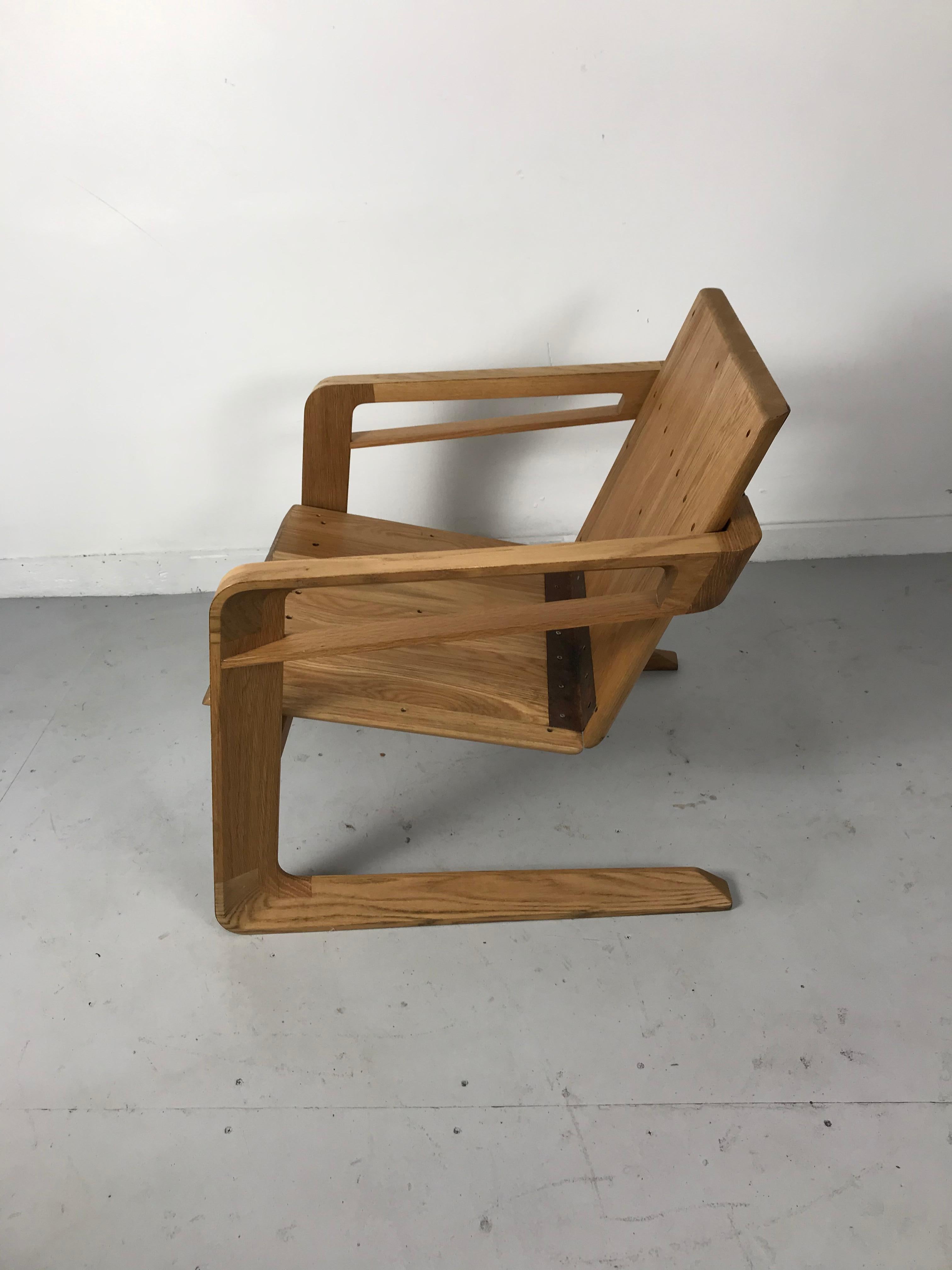 Cory Grosser 009 Airline Chair, After Famed 1934 Airline Chair by Kem Weber In Good Condition For Sale In Buffalo, NY