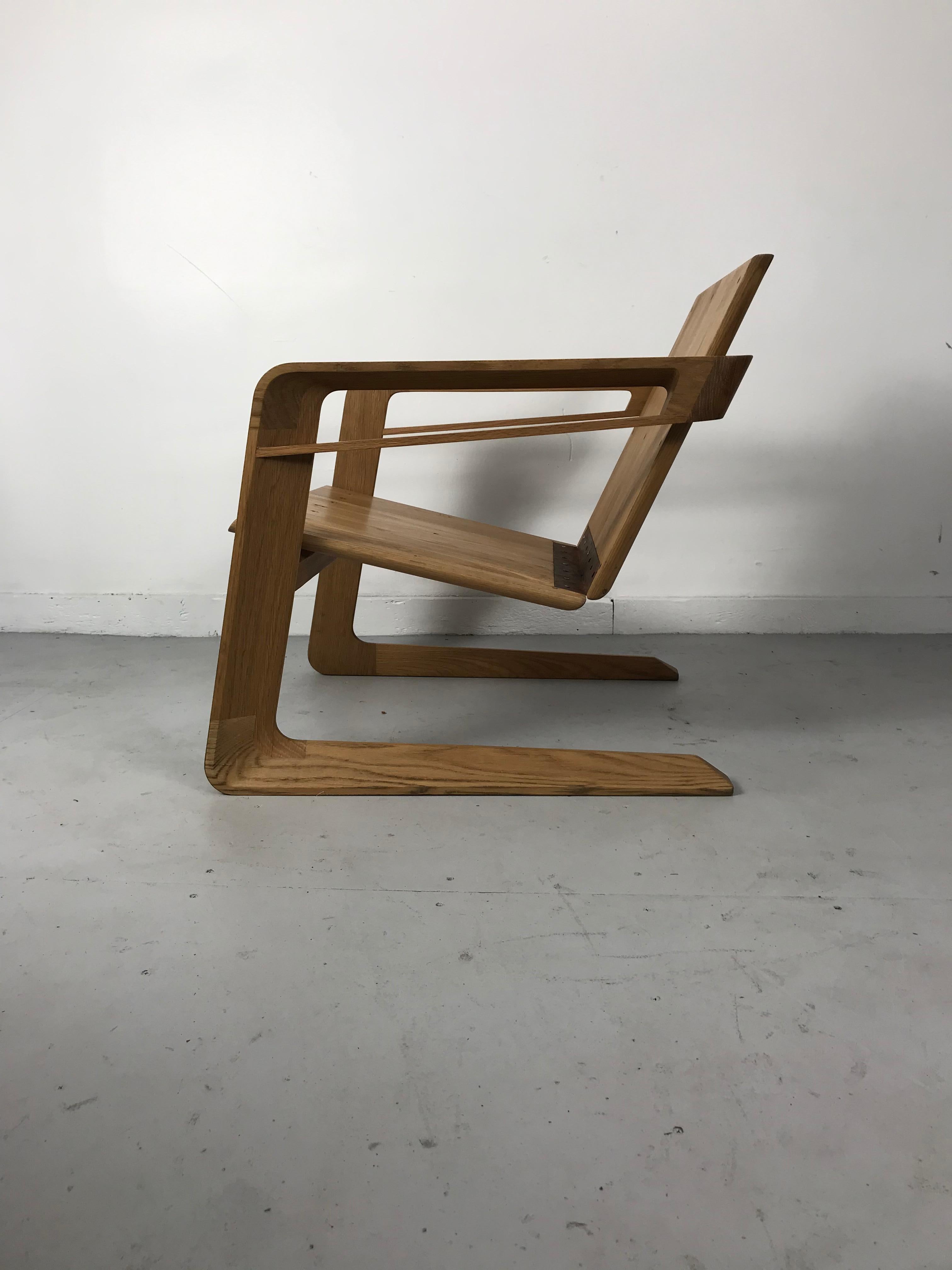 Metal Cory Grosser 009 Airline Chair, After Famed 1934 Airline Chair by Kem Weber For Sale