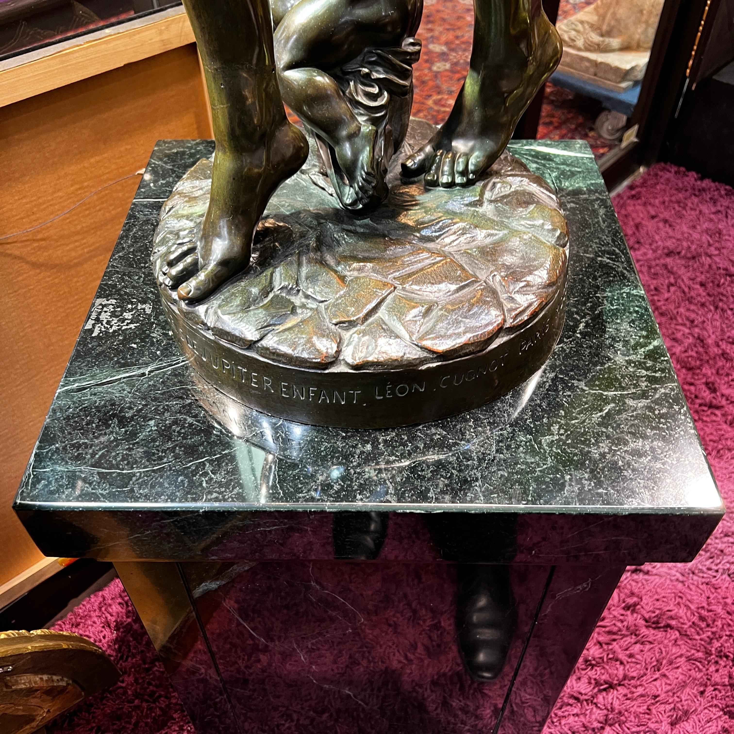19th Century Corybante Stifling Jupiter's Cries Bronze by Louis Leon Cugnot