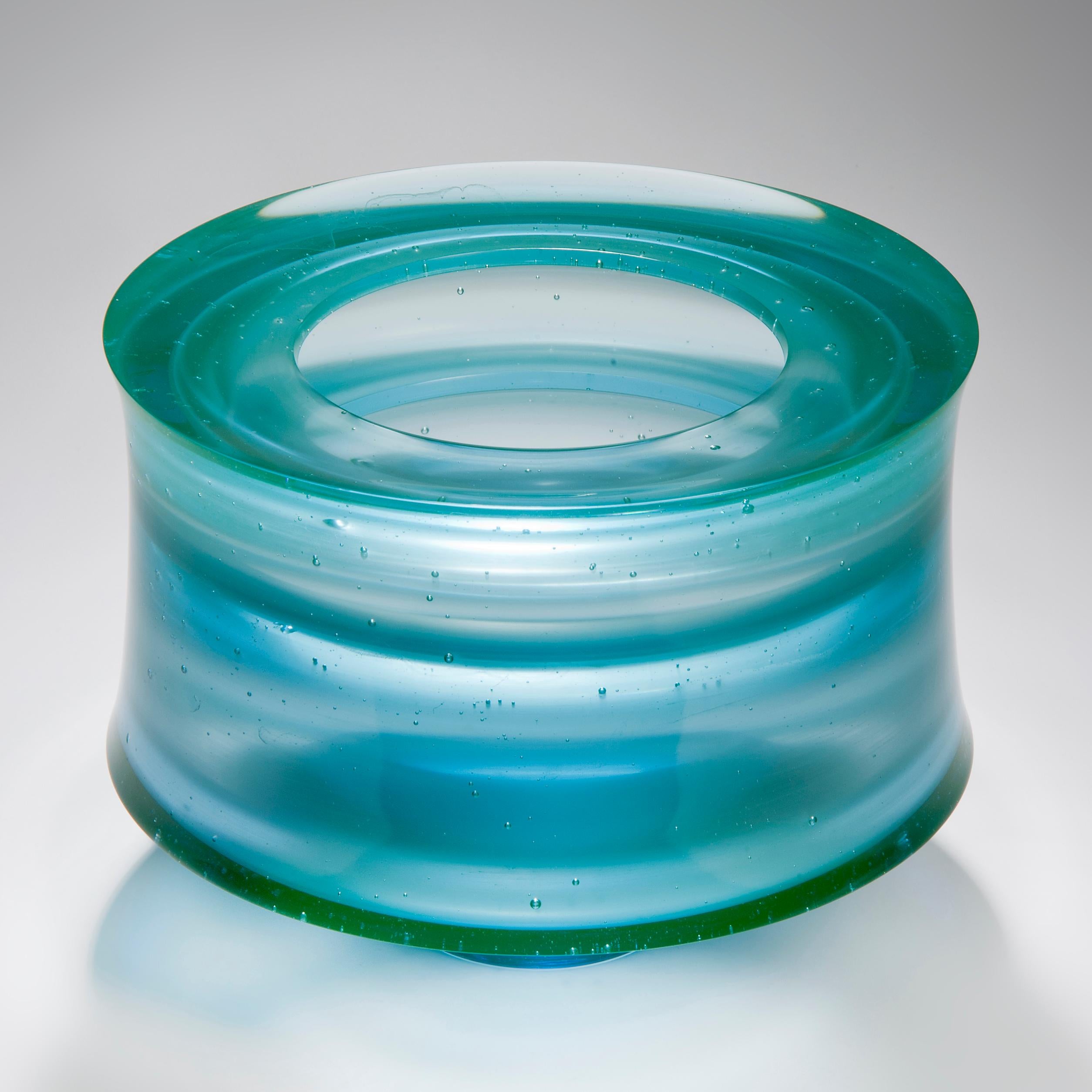 Modern Corymb, a Unique Aqua/Turquoise Glass Art Work and Centrepiece by Paul Stopler
