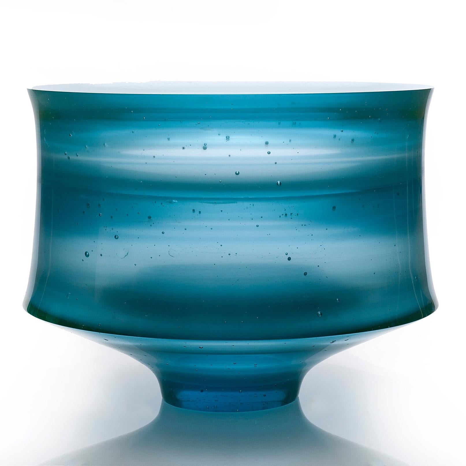 British Corymb, a Unique Aqua/Turquoise Glass Art Work and Centrepiece by Paul Stopler