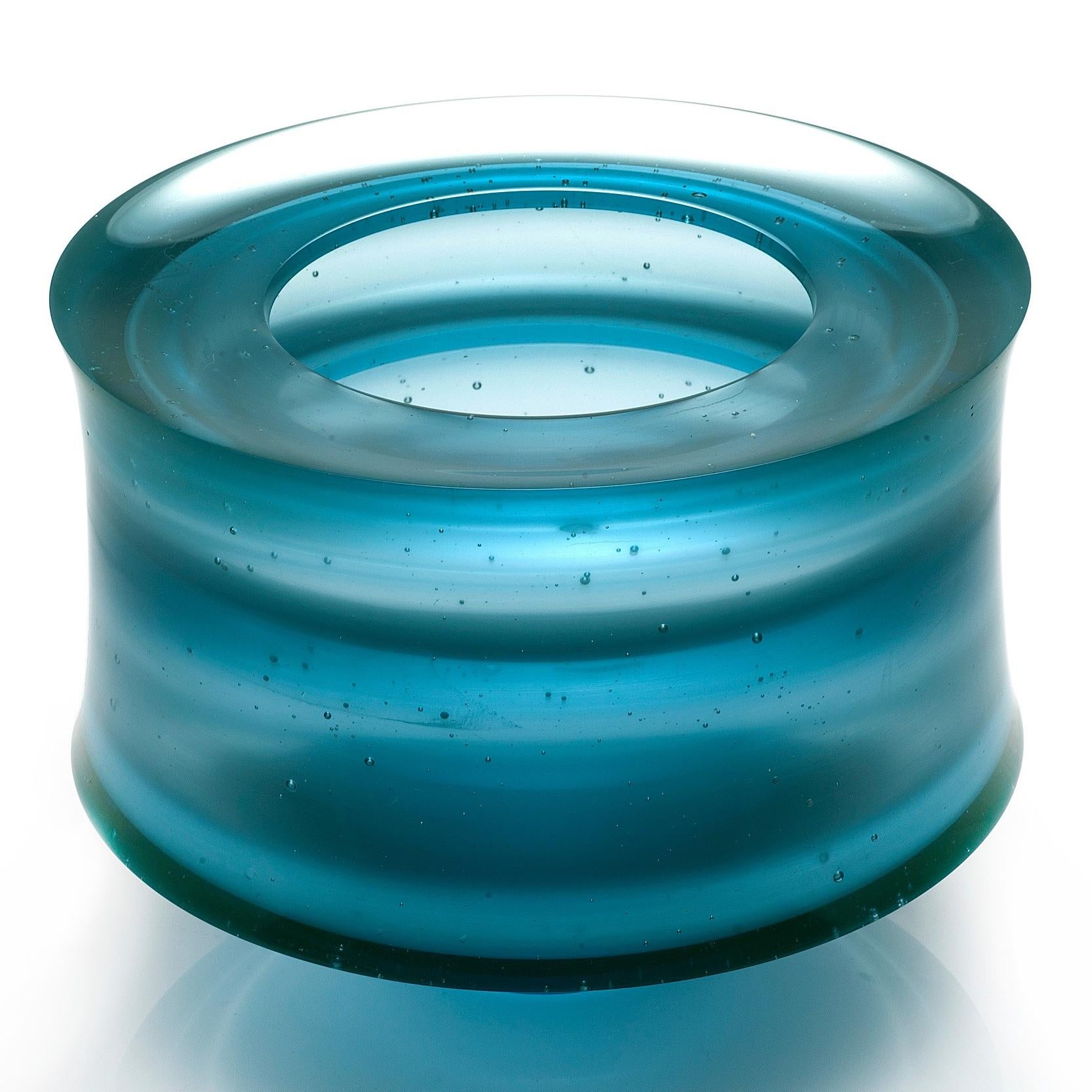 Cast Corymb, a Unique Aqua/Turquoise Glass Art Work and Centrepiece by Paul Stopler