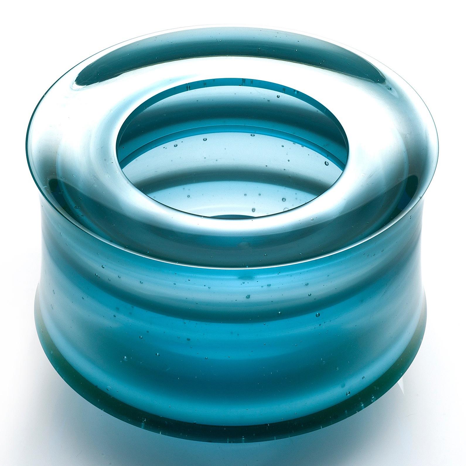 Contemporary Corymb, a Unique Aqua/Turquoise Glass Art Work and Centrepiece by Paul Stopler