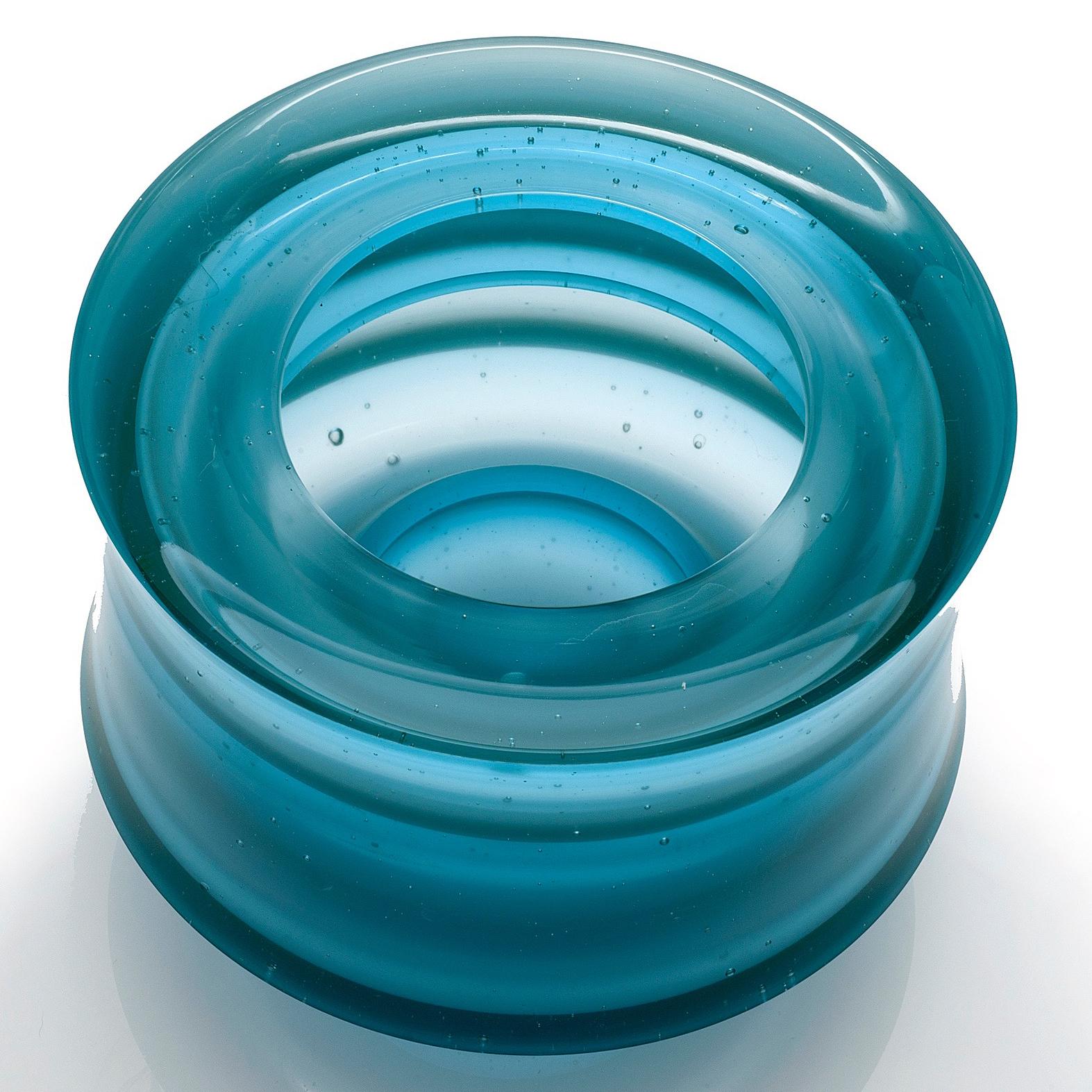 Corymb, a Unique Aqua/Turquoise Glass Art Work and Centrepiece by Paul Stopler 2