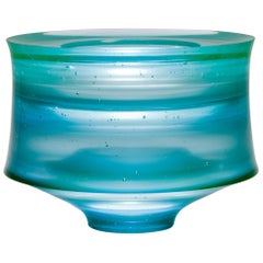Corymb, a Unique Aqua/Turquoise Glass Art Work and Centrepiece by Paul Stopler