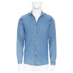 COS washed blue denim cotton long sleeve shirt XS