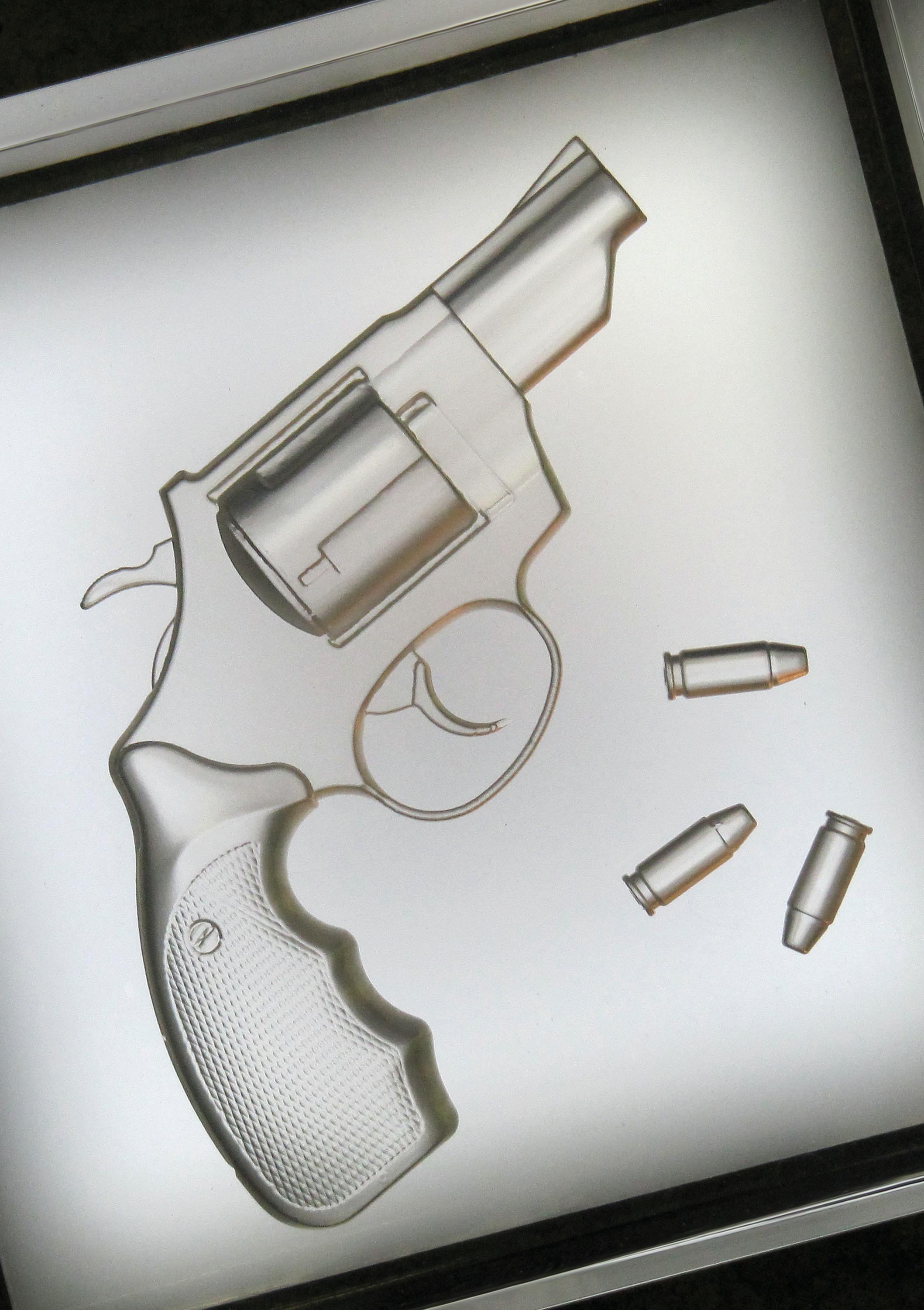 Post-Modern Cosa Nostra Light Sculpture in Acrylic Glass & Leather by Barberini & Gunnell For Sale