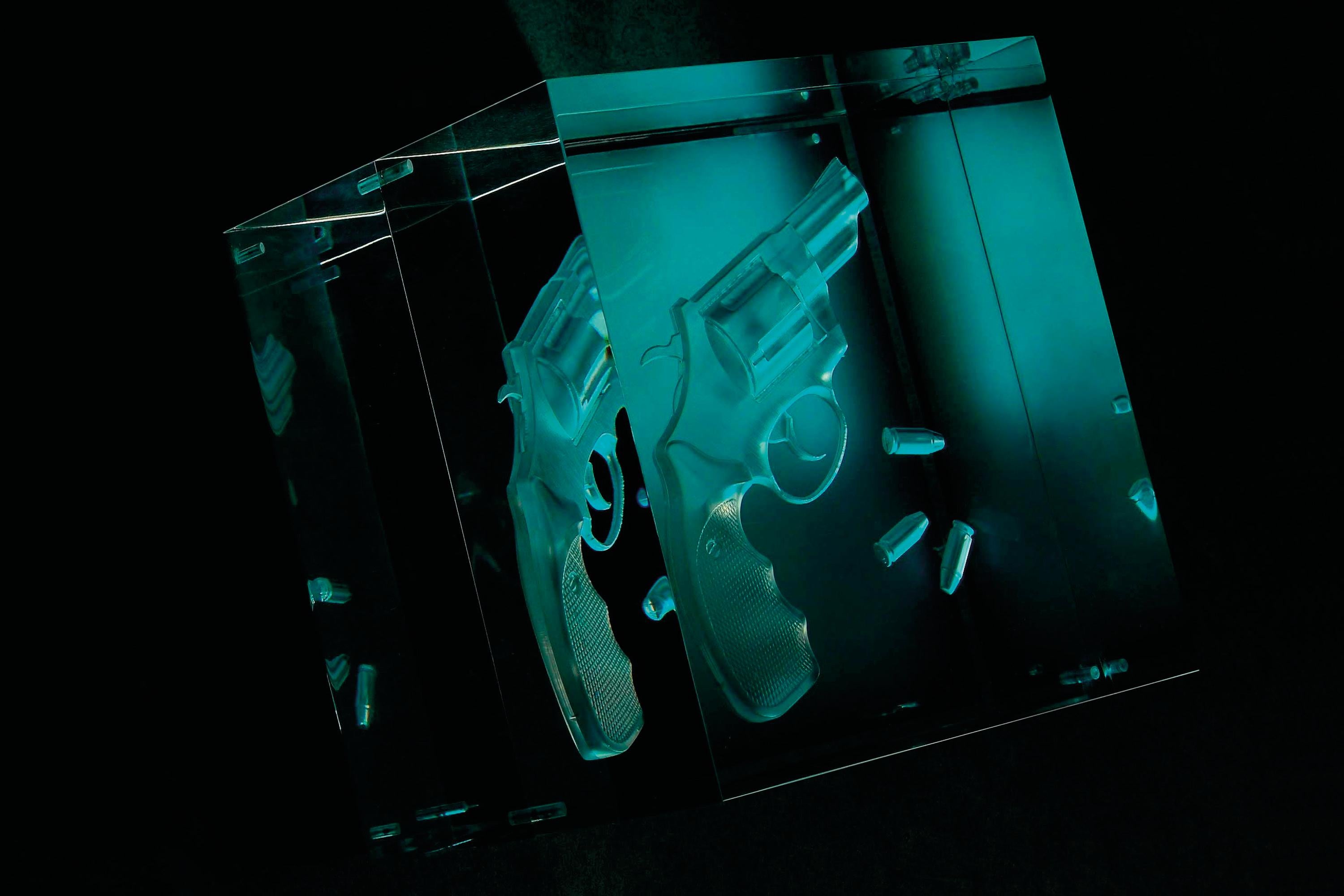 Other Cosa Nostra Light Sculpture in Acrylic Glass & Leather by Barberini & Gunnell For Sale