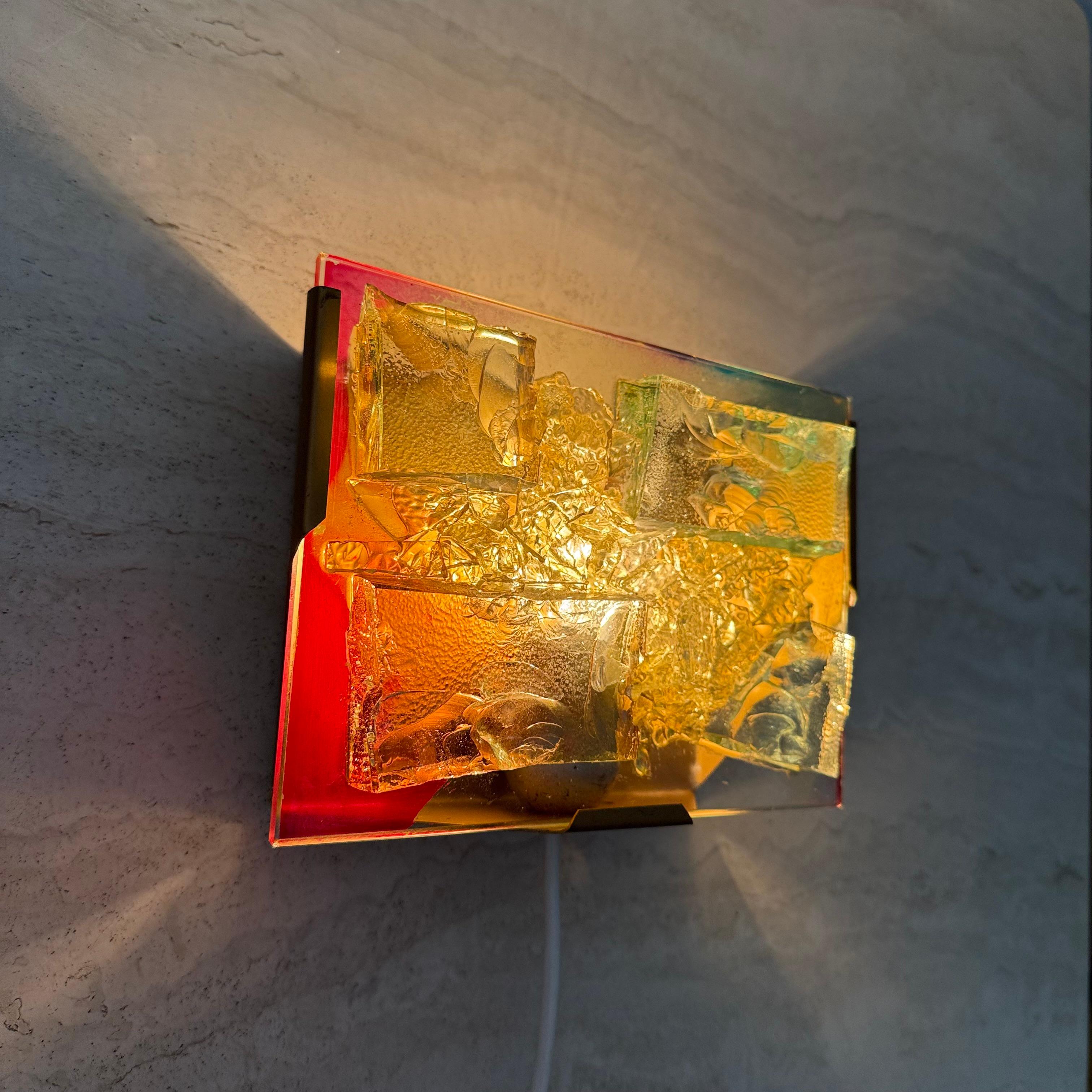 Cosack Leuchten Wandlampe aus Glas, 1970er Jahre im Zustand „Gut“ im Angebot in Delft, NL