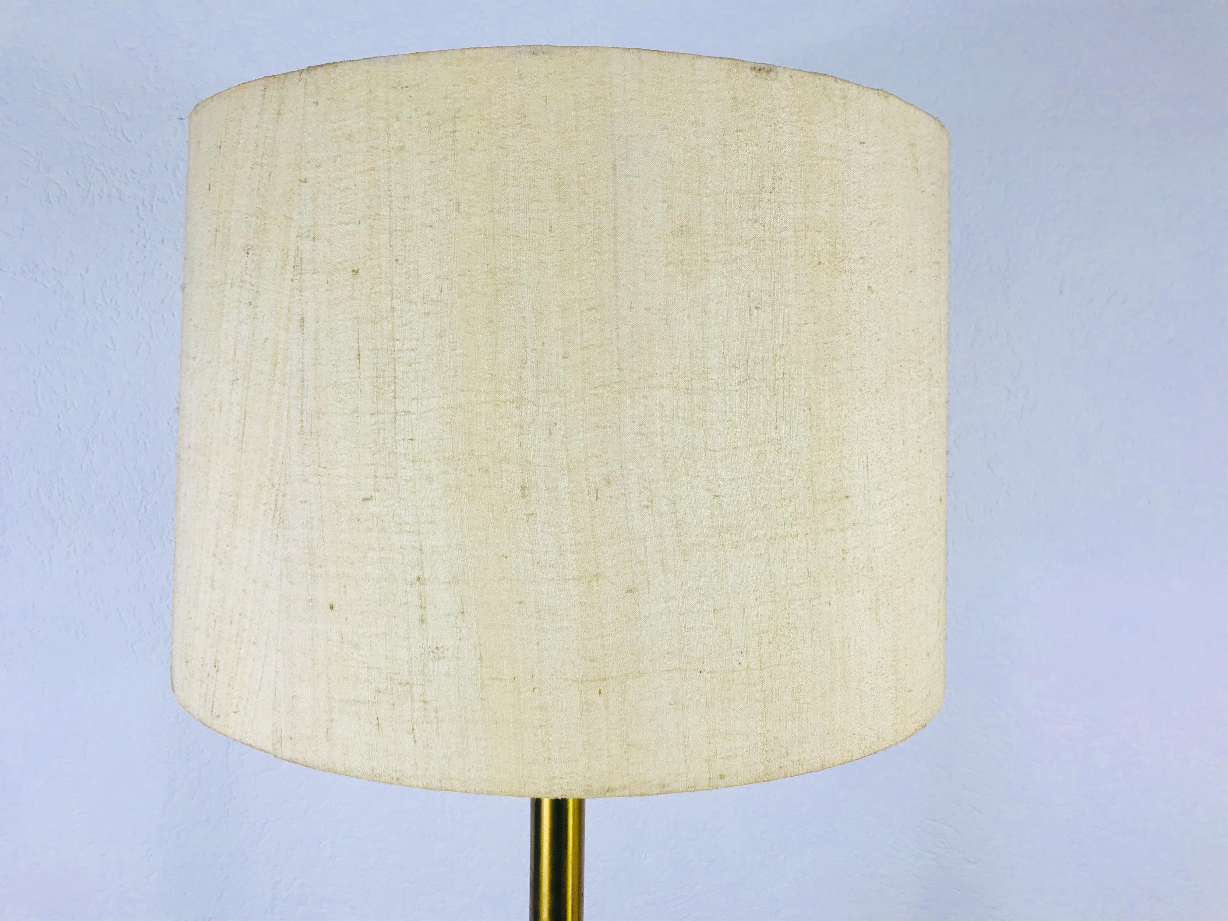 Metal Cosack Midcentury Brass and Cloth Floor Lamp, 1960s, Germany For Sale