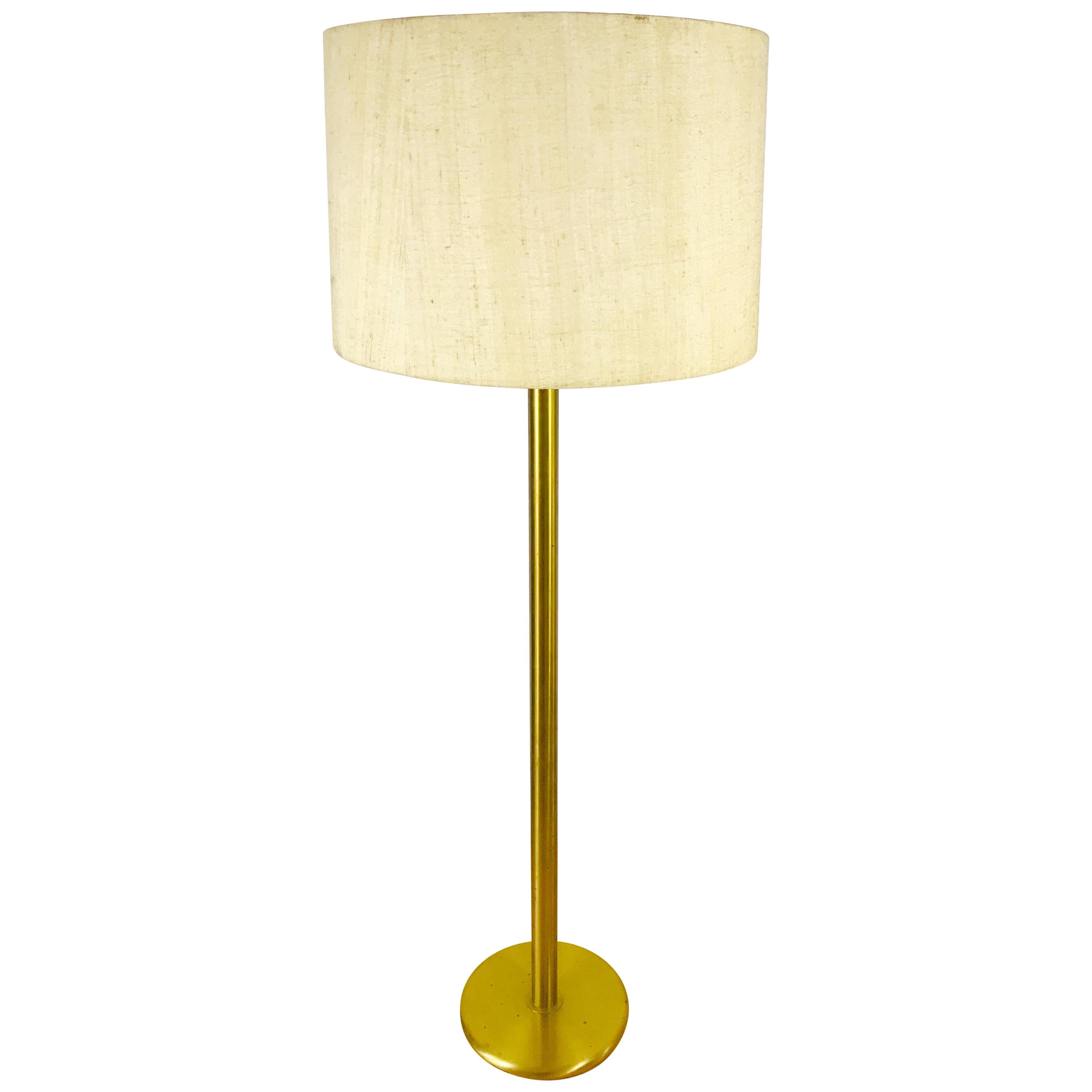 Cosack Midcentury Brass and Cloth Floor Lamp, 1960s, Germany