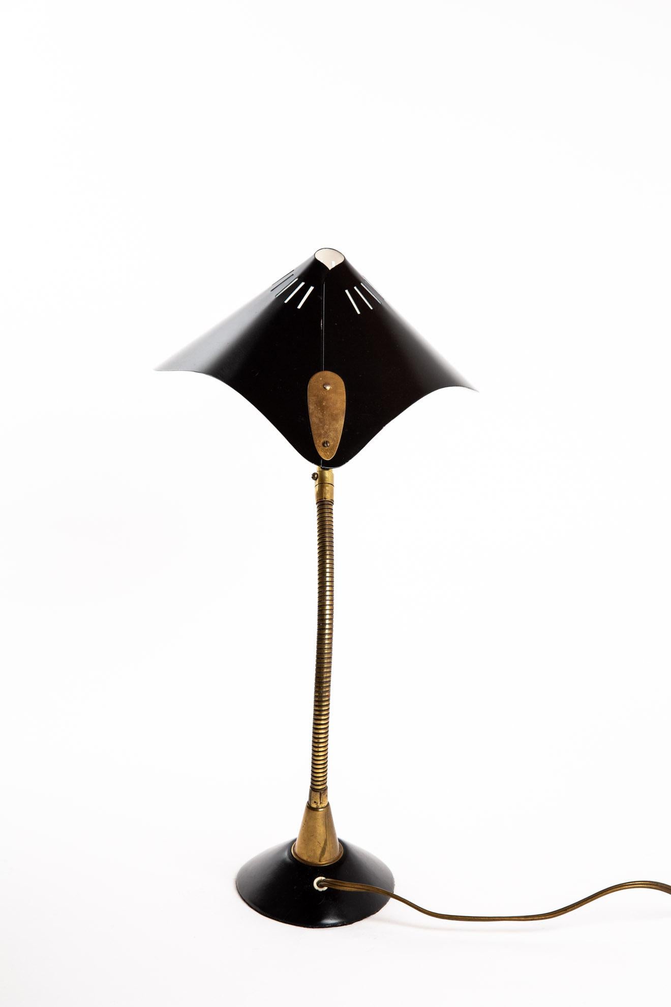 Metal Cosack Table Lamp Brass Standard and Mouille Style For Sale