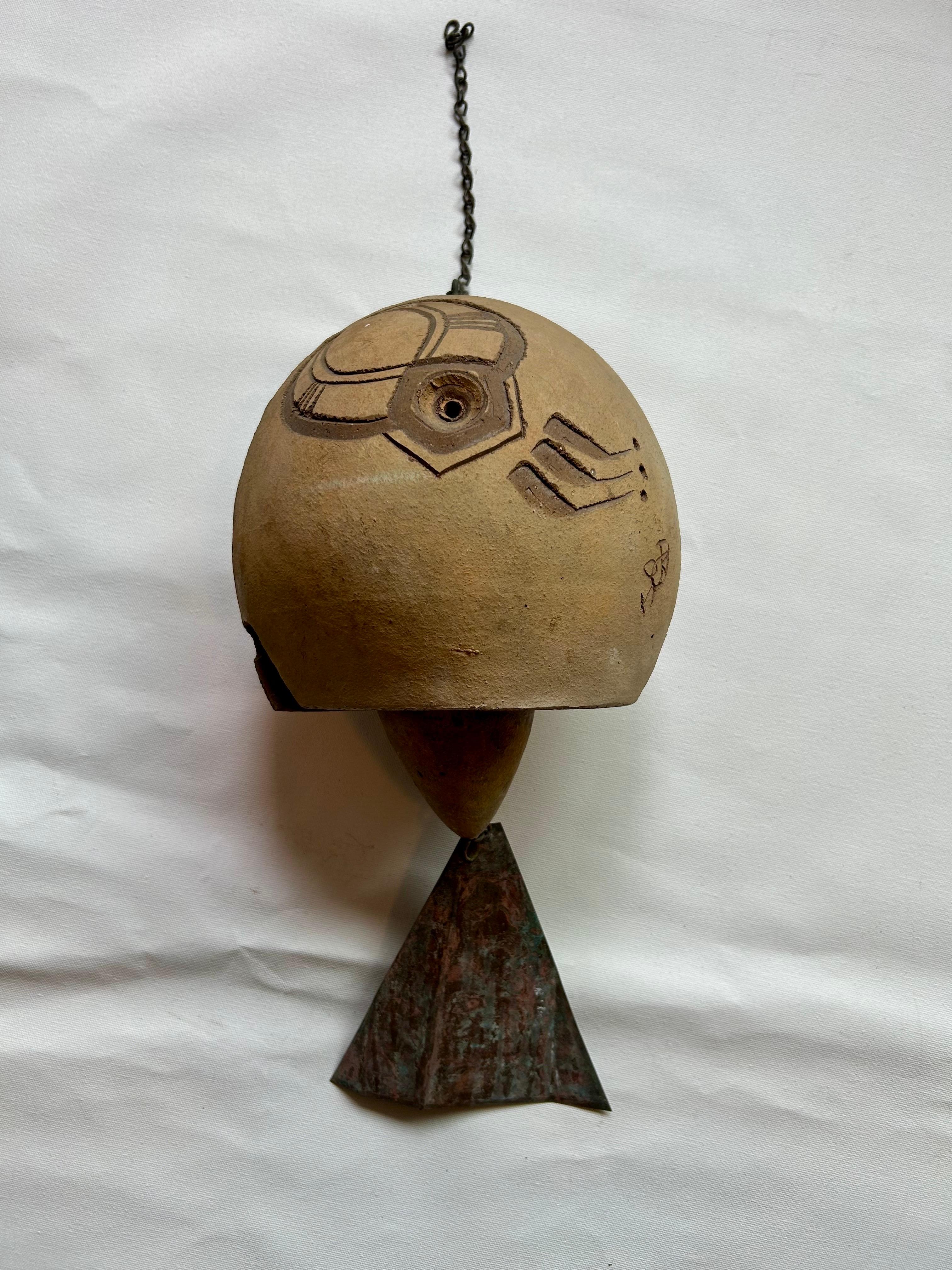 American Cosanti Studio Pottery Bell Paolo Soleri  For Sale