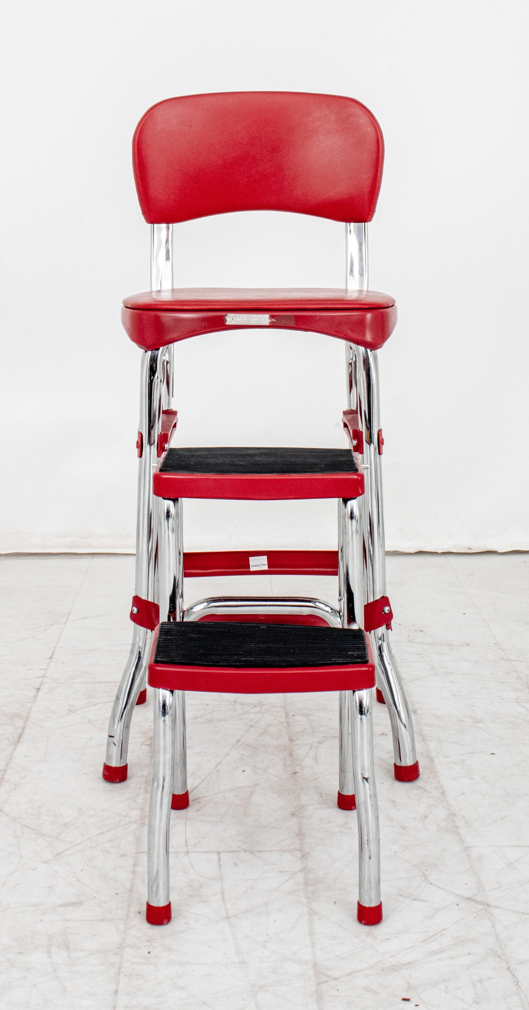 red step stool chair