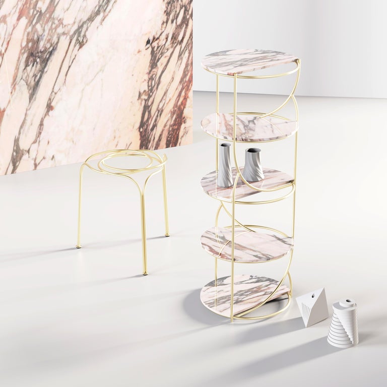 Cosettina Arabescato Caldo Marble Bookcase by LapiegaWD For Sale at 1stDibs