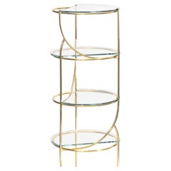 Cosettina bookshelf in Gold and glass shelves made in Italy by Enrico Girotti