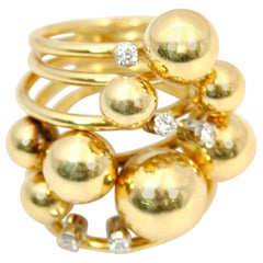 Cosmic 18K Gold Diamond and diamonds  Ring Italian Designer K di Kuore