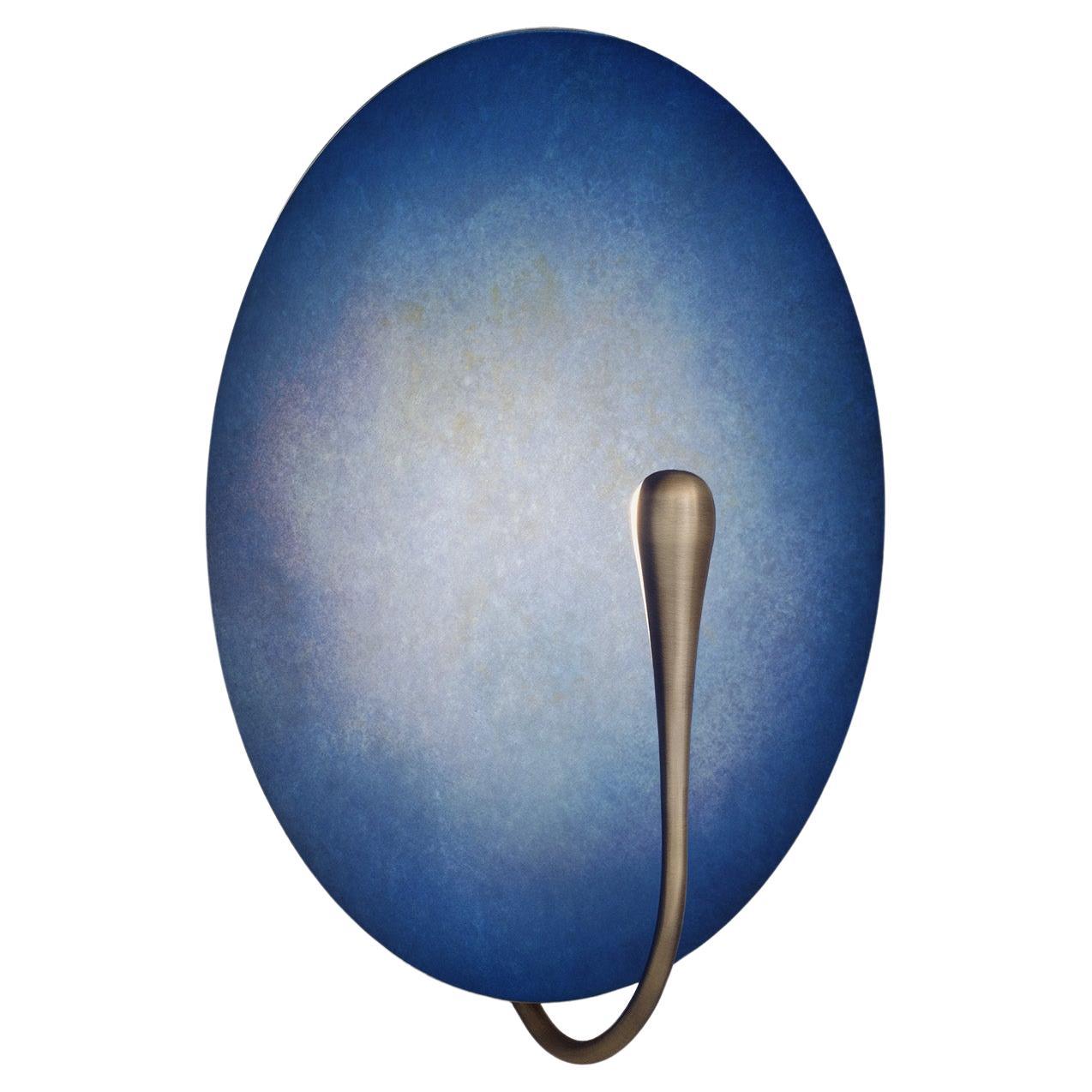 'Cosmic Azure ' Handmade Brushed Brass Contemporary Wall Light Sconce For Sale