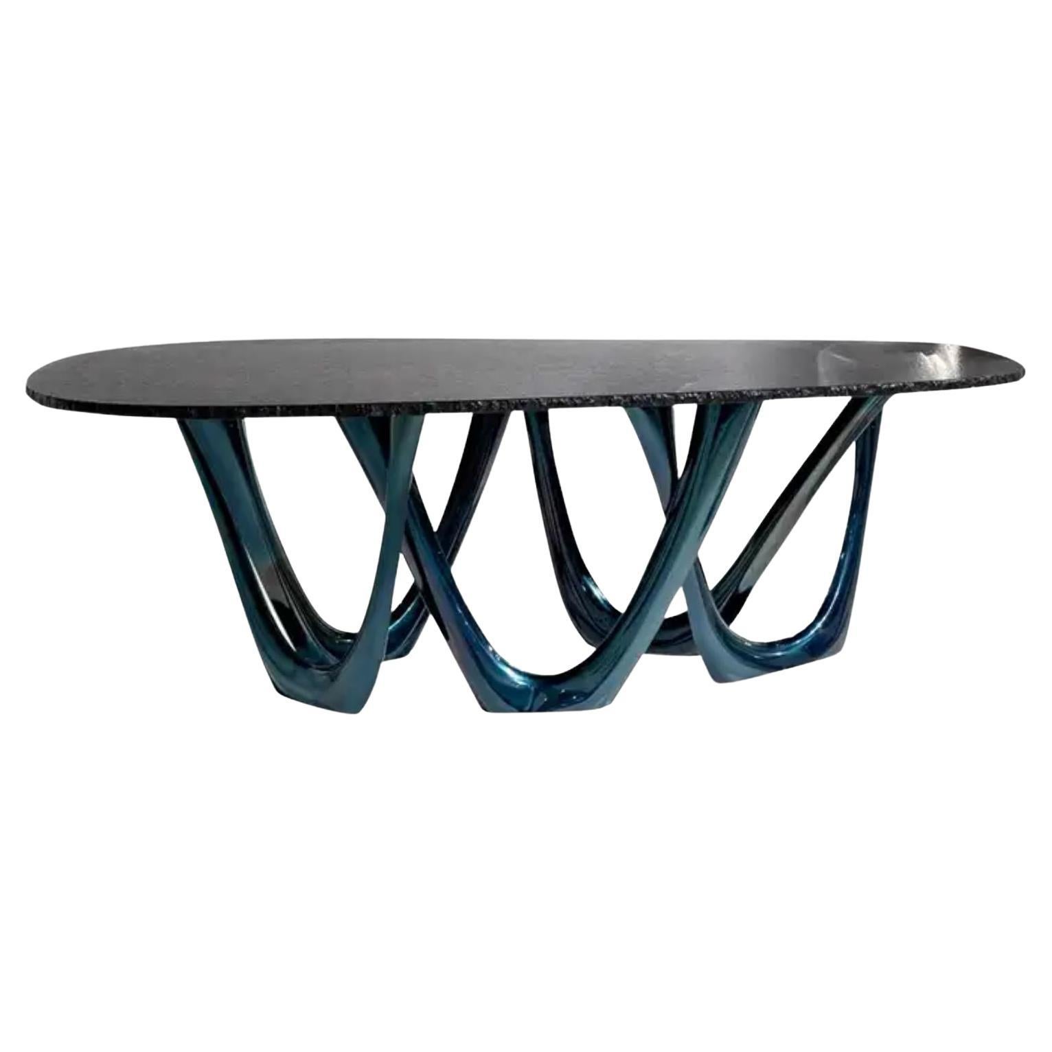 Cosmic Blue Cosmos Granite Sculptural G-Table by Zieta For Sale