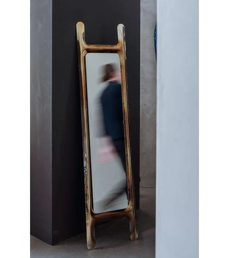 Contemporary Cosmic Blue Drab Sculptural Wall Mirror by Zieta For Sale