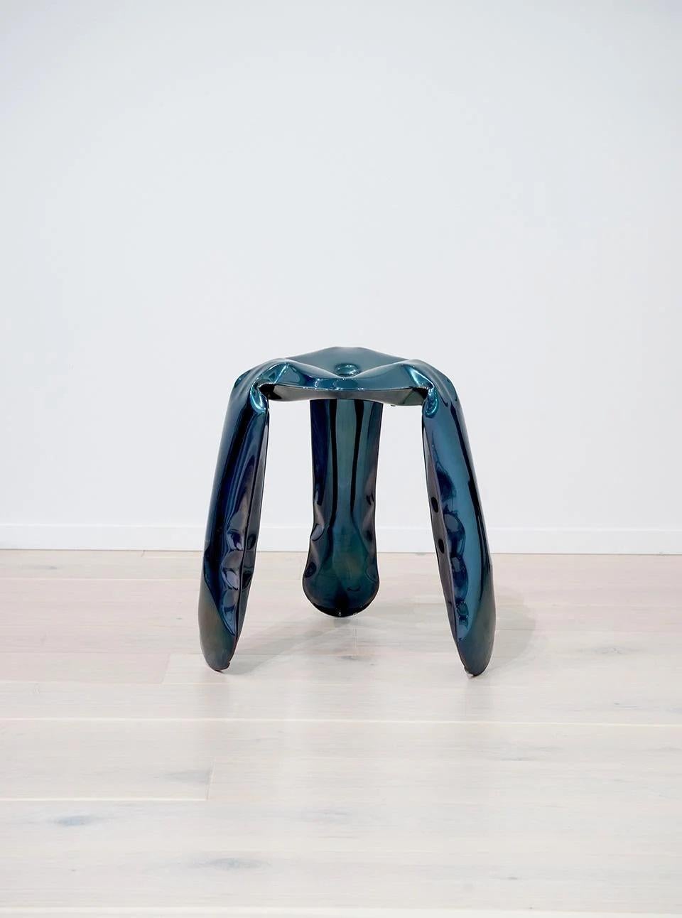 Cosmic Blue Kitchen Plopp Stool by Zieta In New Condition For Sale In Geneve, CH