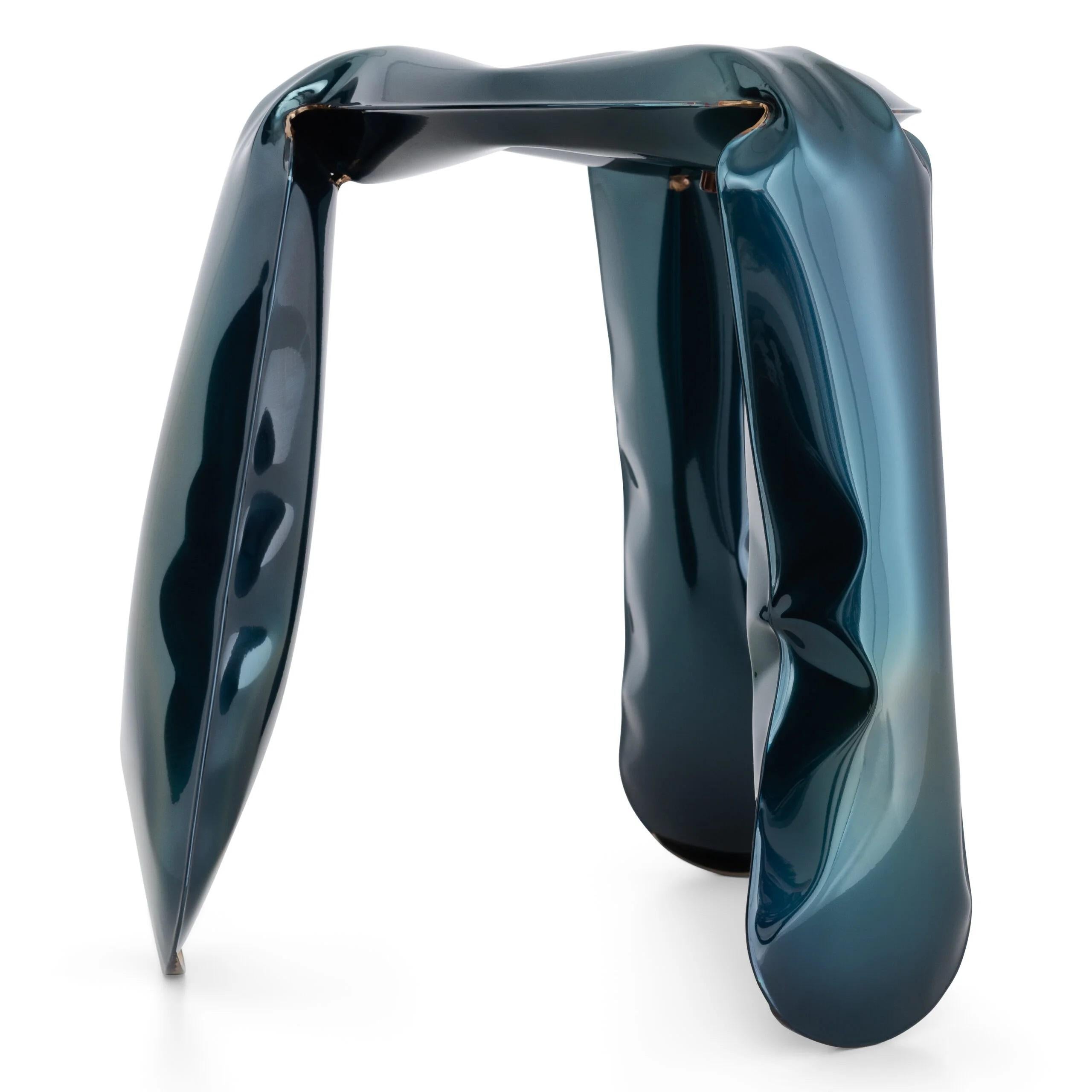Contemporary Cosmic Blue Kitchen Plopp Stool by Zieta For Sale