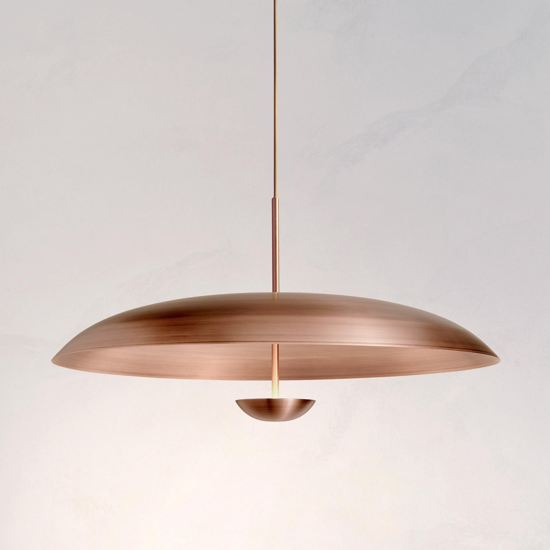 Organic Modern Cosmic 'Bronzed Ares Pendant 100', Handmade Copper Ceiling Light For Sale