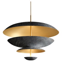 'Cosmic Callisto Chandelier 100' Handmade Callisto Patinated Brass Ceiling Light