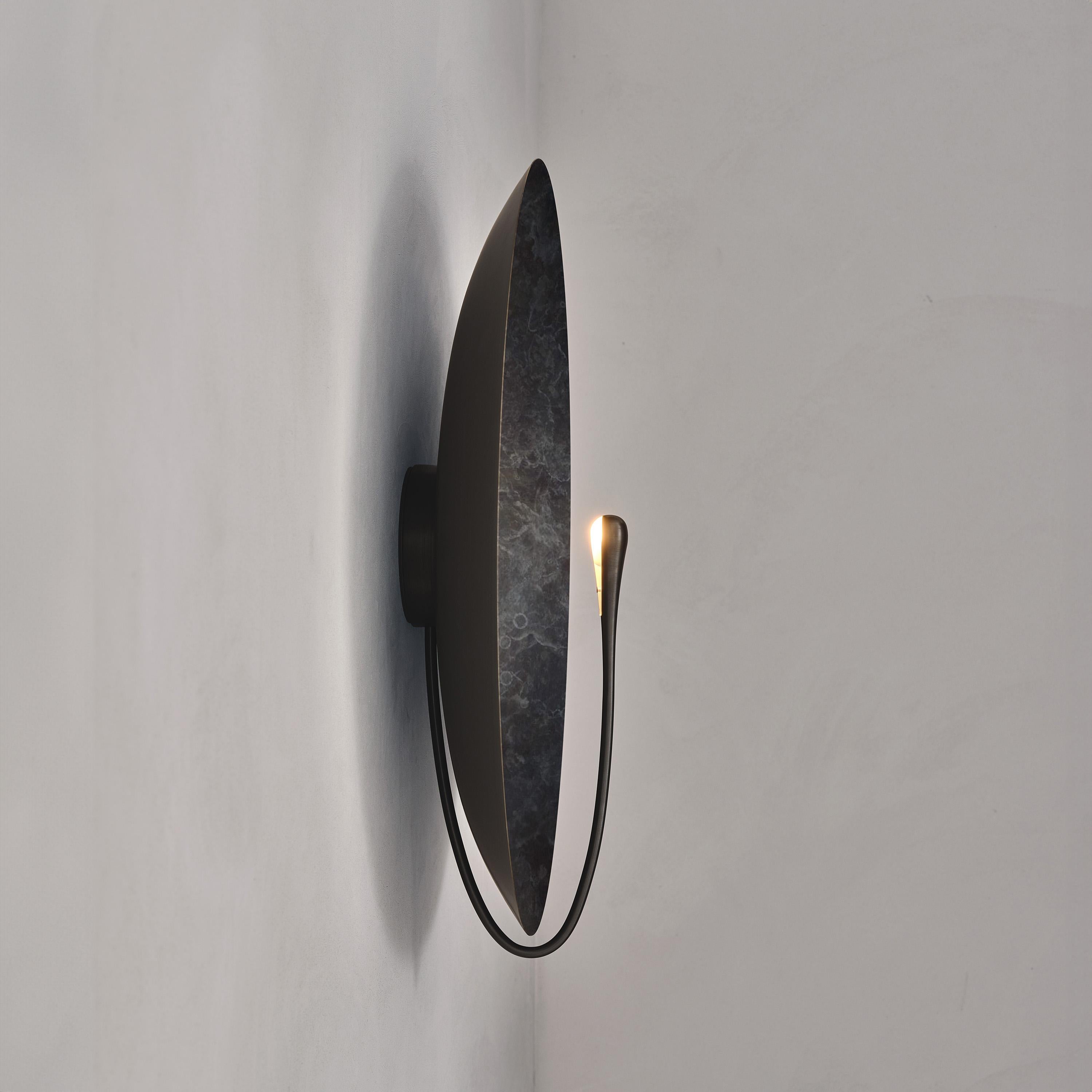 British 'Cosmic Callisto XL' Handmade Patinated Brass Contemporary Wall Light Sconce For Sale