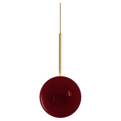 Cosmic 'Comet Pendant Maroon' Handmade Maroon Lacquered Brass Ceiling Light