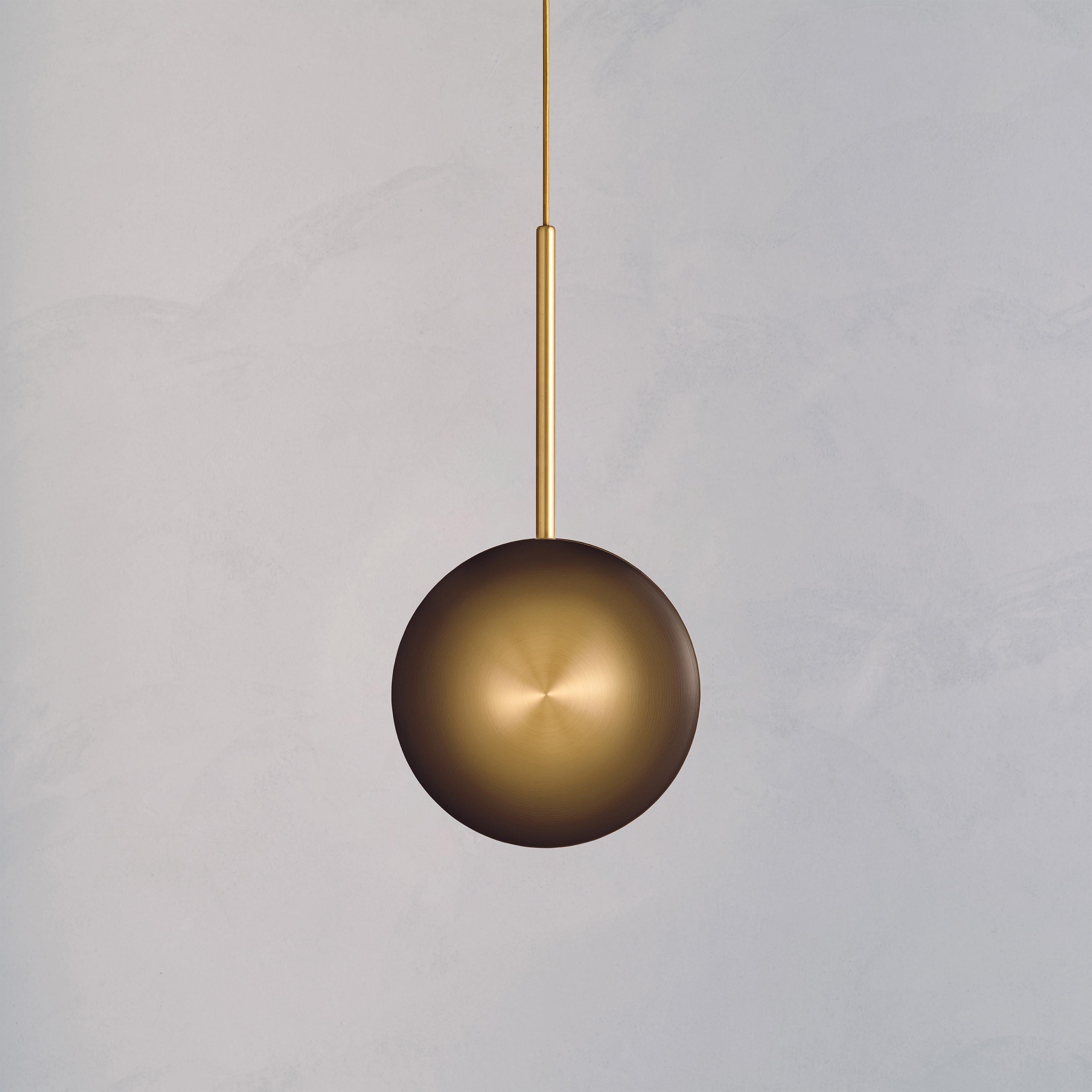 Organic Modern Cosmic 'Comet Pendant Ore' Handmade Bronze Gradient Patinated Brass Ceiling Lamp For Sale